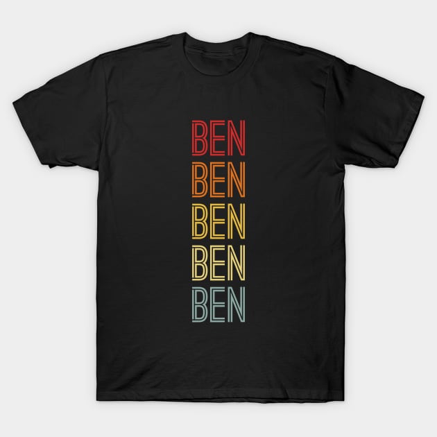 Ben Name Vintage Retro Gift Named Ben T-Shirt by CoolDesignsDz